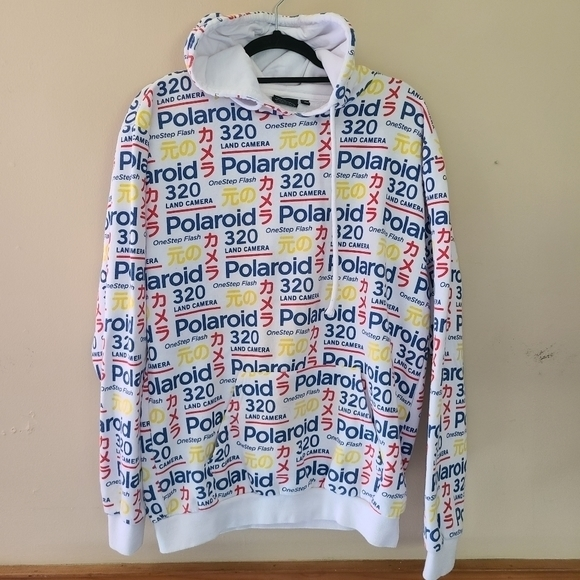 Polaroid Tops - Polaroid White Hooded‎ Sweatshirt